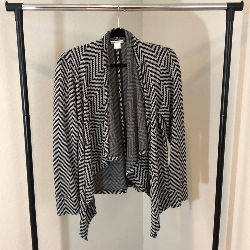 Grey & Black Layered Cardigan